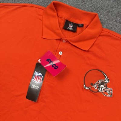 Cleveland Browns Polo Shirt Mens 2XL Orange NFL Team Apparel Football NEW