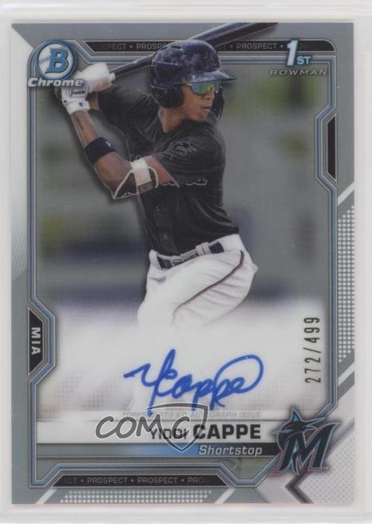2021 Bowman Chrome Prospect Refractor 272/499 Yiddi Cappe #CPA-YC Auto 0s9t