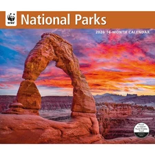 Carousel Calendars,  National Parks WWF 2026 Wall Calendar, 12'' X 28'', 16-Mont