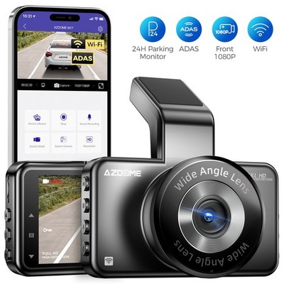 AZDOME 3''IPS 1080P Dash Cam WiFi ADAS Parking Monitor Night Vision G-Sensor APP