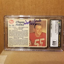 1962 Post CFL AUTO #101 WAYNE HARRIS Calgary Razorbacks CGC JSA Authentic