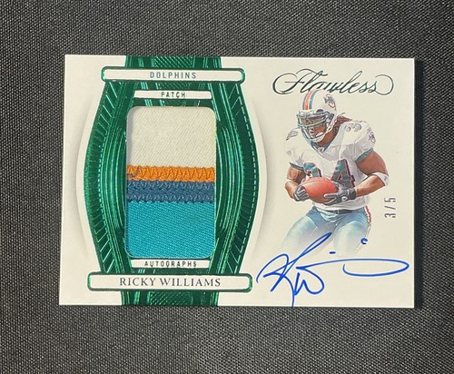2024 Panini Flawless Ricky Williams Patch Auto /5 #PA-RWS Four Color Patch