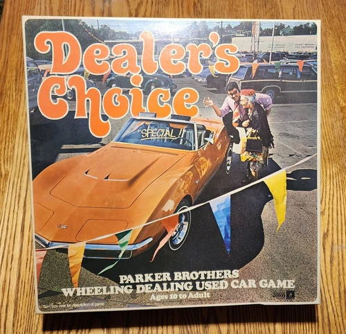 Vintage Dealers Choice Board Game Parker Brothers Used Car Game 1972 Corvette