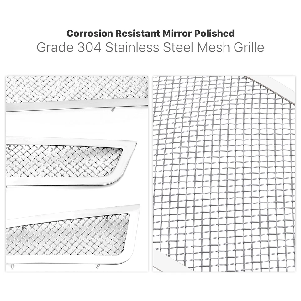 Combo de rejilla de malla de acero inoxidable con cubierta de luz antiniebla para Cadillac ATS 2013-2014 Foto 4 de 4