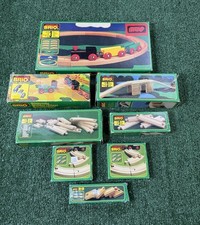 Lot Of 8 Sets Vintage BRIO Wooden Train Set Tracks 100 Complete Box Made Sweden