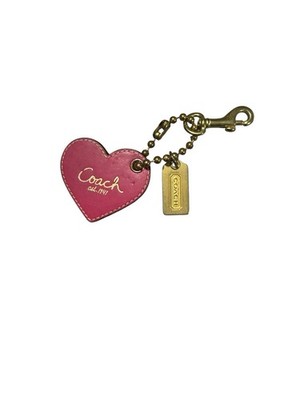 小物 vintage coach Heart signature keychain Coach vintage pink/red leather heart bag charm And Gold Hangtag | eBay