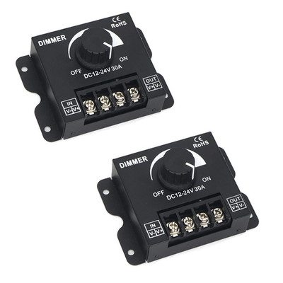Hailege 2Pcs LED Dimmer Led-Schalter DC12V-24V 30A 360W Einstellbarer Spannungsr