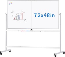 Magnetic Whiteboard On Wheels 72x48 maxtek Double Sided Dry Erase