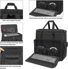 Double-Layer Desktop PC Tower Carrying Case, Travel Storage Bag for Computer Cha