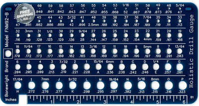 Holistic Drill Bit Gauge 3 Drill Bit Gauges in One Covers 92 Drill Bit Sizes