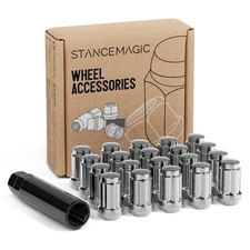 20pc Chrome 6 Spline Lug Nuts | 1/2" Thread | Acorn Closed End | for many Jeeps