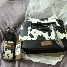 NWT Wrangler Cow Print Crossbody Bag - Black & White Montana West Western Purse