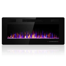Electactic 42 Inch Electric Fireplace Insert Ultra-Thin - Recessed & Wall-Mou...