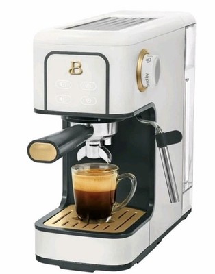 Beautiful Slim Espresso Maker with 20-Bar Pressure White Icing by Drew Barrymore