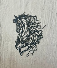 Tête Cheval Mural Tribal Celtique Racines Décoration Mural Nature Art Noir