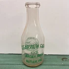 vintage milk glass milk bottle CLEARVIEW FARM butler pa. Jersey milk bottle