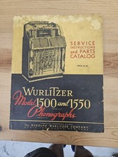 Original Service Instructions  Parts Catalog Wurlitzer Model 1500& 1550 Book