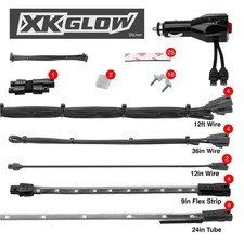 Xk Glow Green Led 12 Piece Underbody Interior 3 Mode 12v Dc Accent Light Kit Xk Glow Green Led 12 Piece Underbody Interior 3 Mode 12v Dc Accent Light Kit