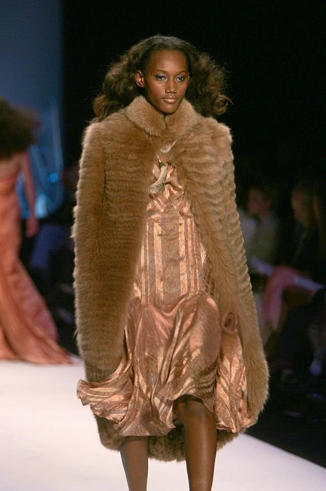 Vintage Runway 2005 Fall  Zac Posen Orange Pink Gold Paisley Silk Dress Size 8 - Image 3 of 4