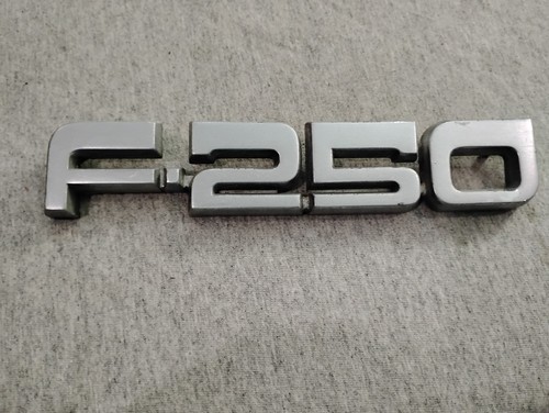 Ford F-250 Chrome Front Side Fender Emblem Badge Name Plate 87 88 89 90 91