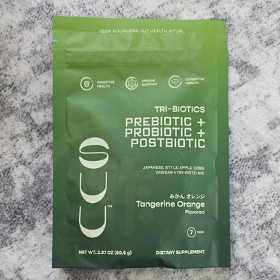 Suu Tri-Biotics Prebiotic Probiotic Postbiotic Tangerine Orange Powder