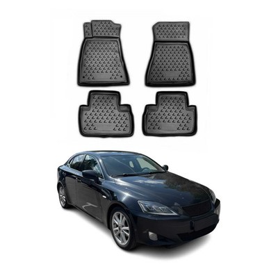OMAC Floor Mats Liner for Lexus IS250 RWD 2006-2013 Black TYPE All-Weather 4 Pcs
