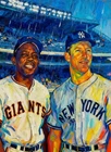 Mickey Mantle Willie Mays Grailpop Painting ACEO Print Artist Signed /30 S1#64