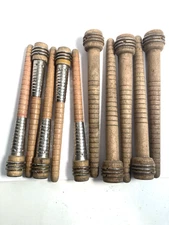 Wood Spools, bobbin, Quills 7" SILVER SLEEVE and 8", Primitive lot of 10