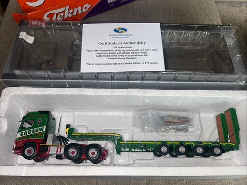 WSI 1.50 Scale Cadzow Volvo Fh4 6x2 Tag Axle Semi Lowloader 4 Axle Mint Boxed