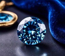 3 CT Lab-Grown Round Cut Natural Blue Color Diamond VVS1 Clarity Certified