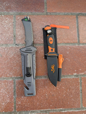 Ganzo Firebird G8012 und Browning Ignite Outdoor Bushcraft Messer mit Feuerstahl