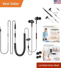 Comfortable Long Cord Earbuds with Mic - Noise-Isolating Design for Music Lovers