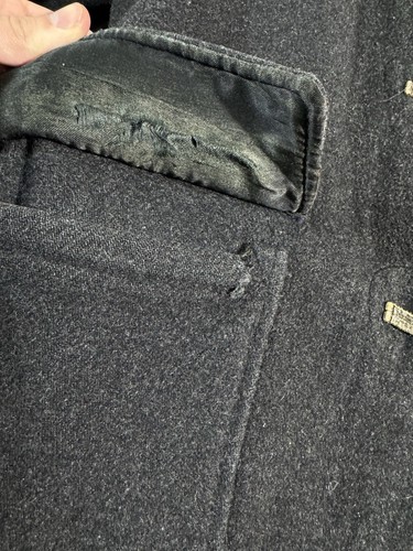 VINTAGE Marshall Fields Jacket Mens 42 Wool Bone Toggle Heavy Coat 1950s RARE - Picture 10 of 21