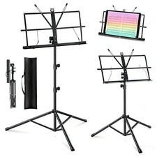 MOSEN Sheet Music Stand - Heavy Duty Music Stands Adjustable Tripod Stand Black