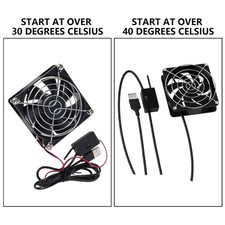 USB Powered Temperature Control Cooling Fan 3 Speed 8cm for Electronics