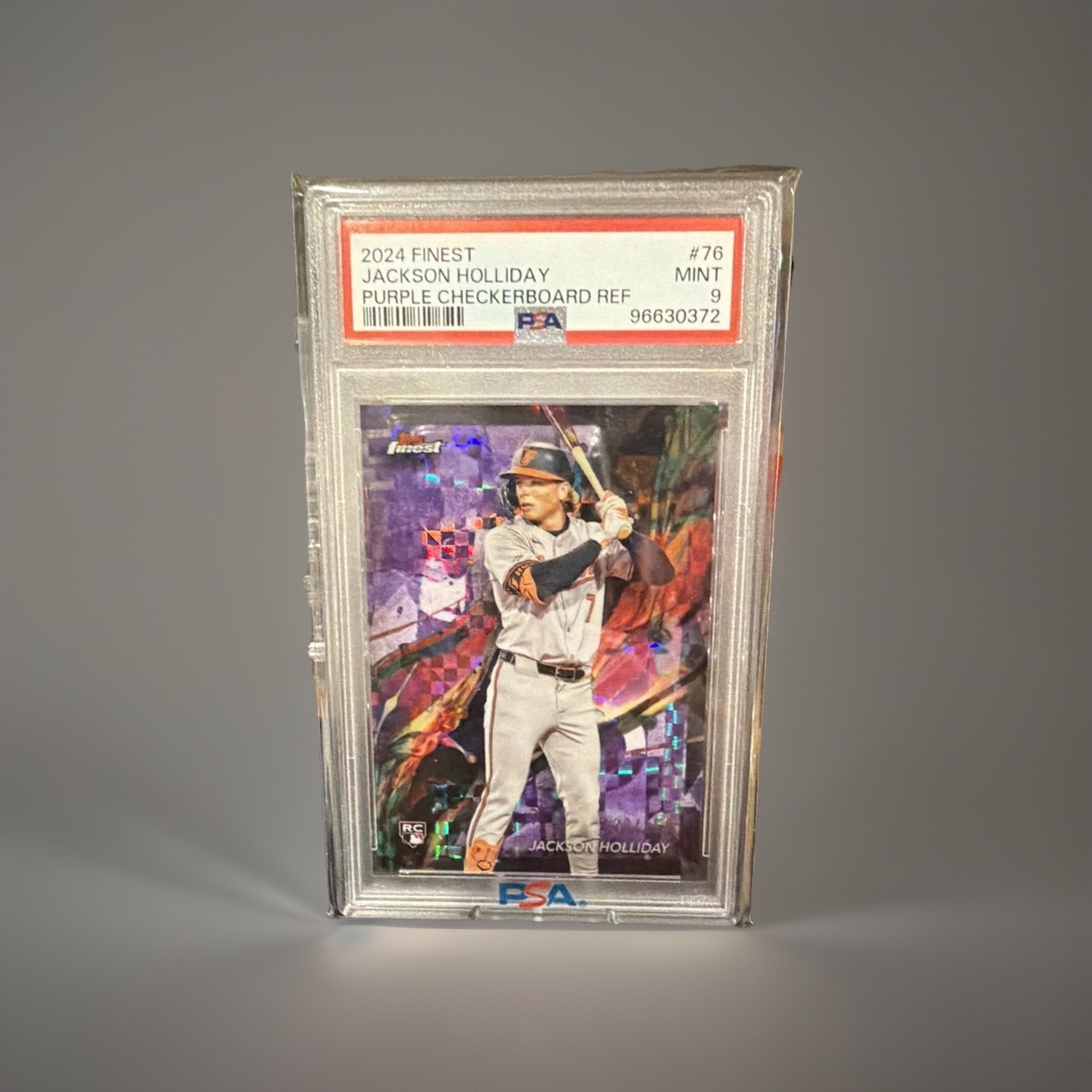 2024 Topps Finest  Jackson Holliday #76 Purple Checkerboard Refractor /150 (RC)