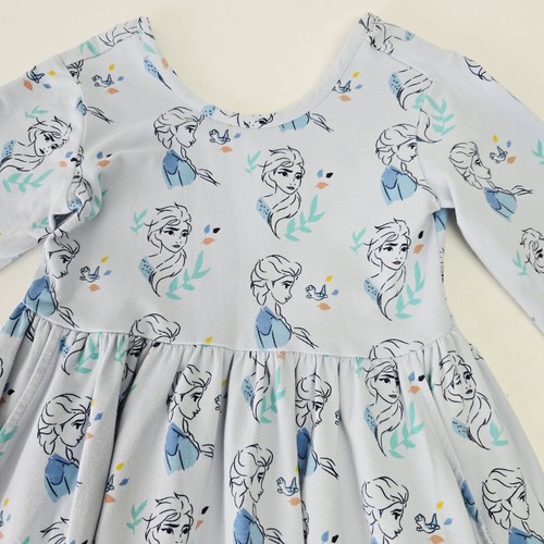 Hanna Andersson Dress Girls 5 Frozen II Elsa Long Sleeve Disney Blue 110cm - Bild 4 von 8