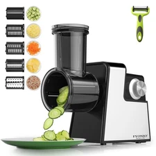 Electric Cheese Grater for Block Cheese, Upgraded 250W Salad Maker & Cheese G...