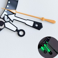 Black Trim White Painted Orange Second Green Lume Watch Hands for NH35/36