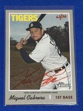 2019 Topps Heritage Real One Red Ink Auto Miguel Cabrera 63/70 # ROA-MCA