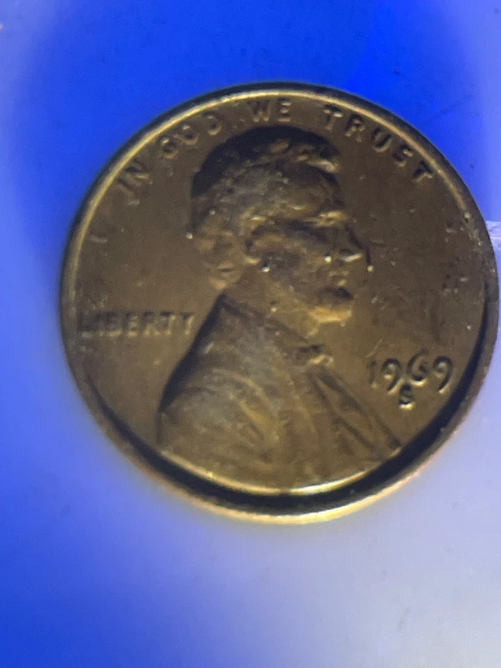 1969 S LINCOLN PENNY, FLOATING ROOF (STRONG) W/ INITIALS. HIGH VALUE COIN. - Image 3 of 4