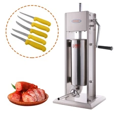 Hakka 5L Sausage Stuffer 2 Speed Meat Filler with 6" Curved Boning Knife