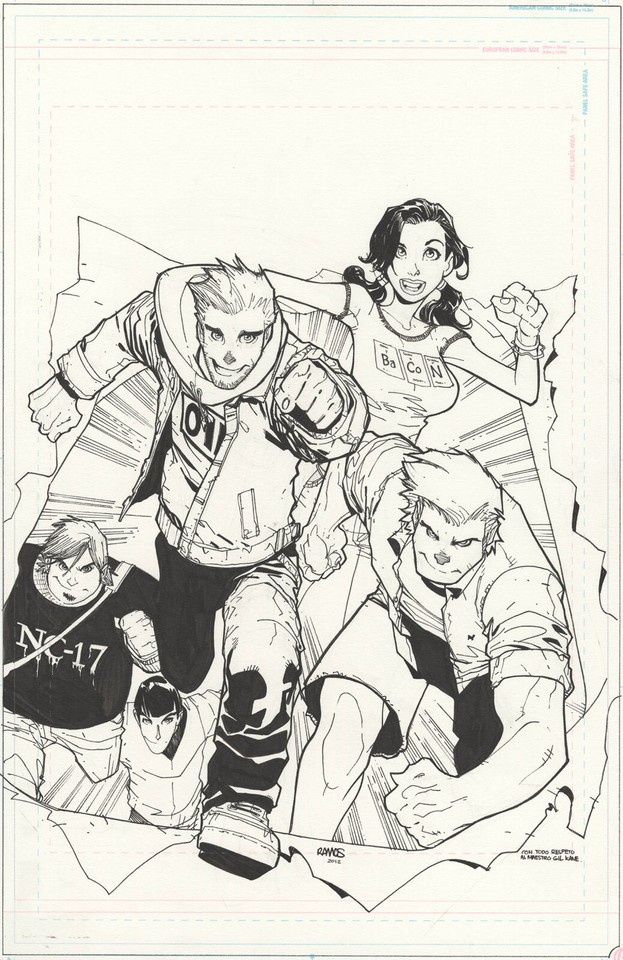 FANBOYS VS. ZOMBIES #2 Original COVER by HUMBERTO RAMOS Comic Art