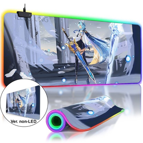 Genshin Impact Eula LED Extended Mousepad Oversized Anime Girl Gaming Desk mat - 第 1/14 張圖片