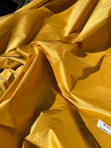FABULOUS QUALITY IRIDESCENT SILK TAFFETA - CARAMEL HONEY!!! - Picture 2 of 8