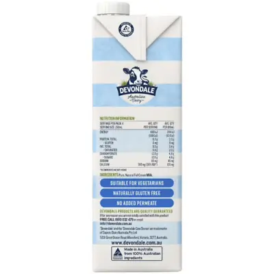Buy NEW 10x Devondale Full Cream Long Life UHT Milk 1L Box Carton BULK