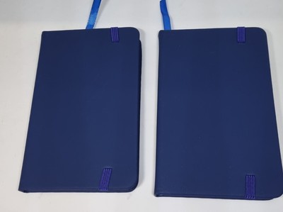 Tasche kleines blau liniertes Notizbuch x2
