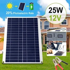 Flexible Solar Panel Kit 25W Watt 12V Car Battery Caravan Boat RV Car Home IP68