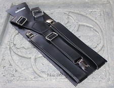 Vintage Pu Leather Adjustable Suspenders,Black,Wedding man,adult,Christmas gift