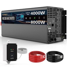 Pure Sine Wave Power Inverters 4000W 12V DC to AC 110V 120V Peak Power 8000W ...